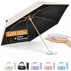 LASILI F7 MINI UPF 50+ Travel Umbrella with UV Protection, Sun & Rain