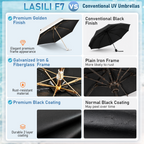 LASILI F7 MINI UPF 50+ Travel Umbrella with UV Protection, Sun & Rain