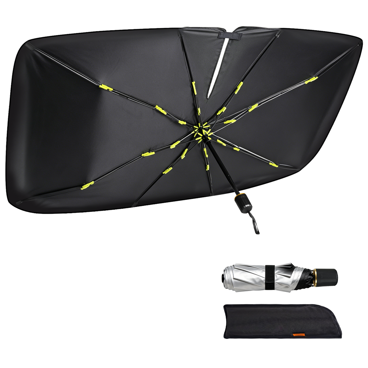 LASILI Car Windshield Sun Shade Umbrella Blocks UV Heat & Protects Interior