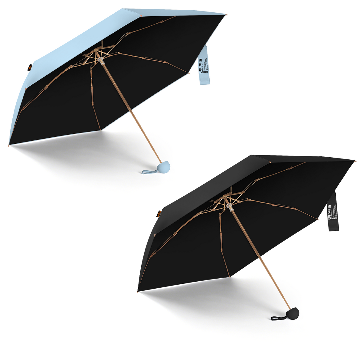 LASILI F3 MINI Travel Umbrella with UV Protection, Sun & Rain, 39" Arc