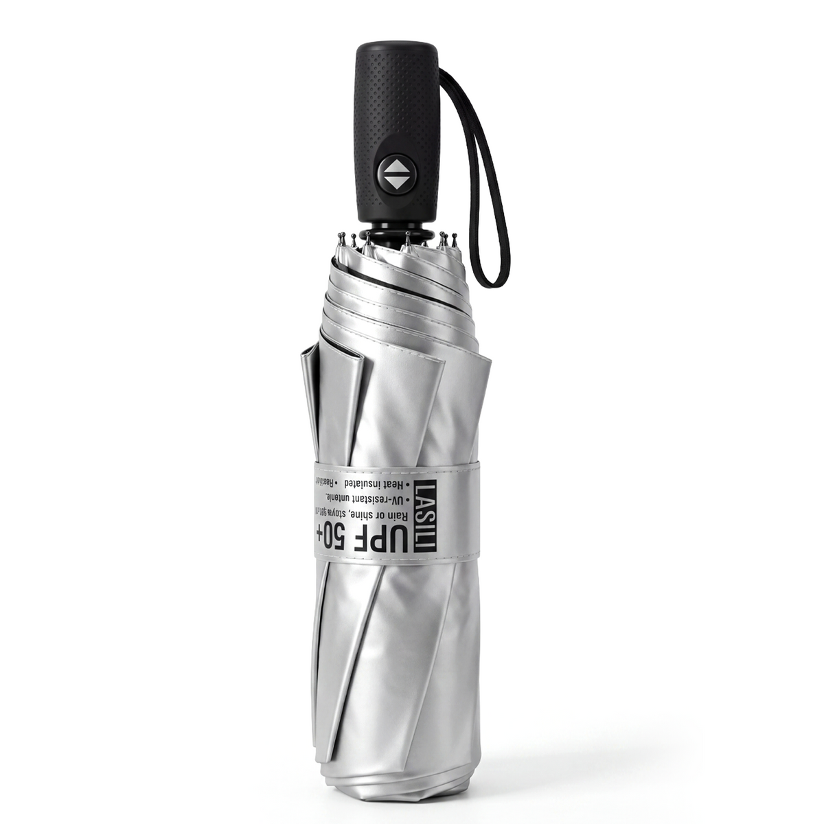 LASILI F6 UPF 50+ Silver Coating Auto Fold Portable Umbrella for Sun & Rain