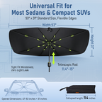 LASILI Car Windshield Sun Shade Umbrella Blocks UV Heat & Protects Interior