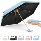 LASILI F7 MINI UPF 50+ Travel Umbrella with UV Protection, Sun & Rain
