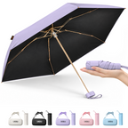 LASILI F7 MINI UPF 50+ Travel Umbrella with UV Protection, Sun & Rain